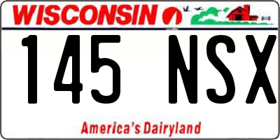 WI license plate 145NSX