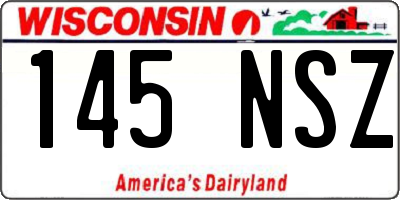 WI license plate 145NSZ