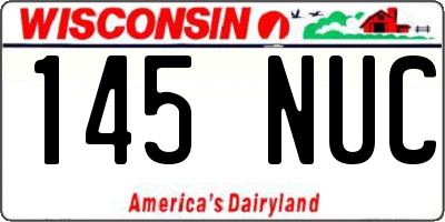 WI license plate 145NUC