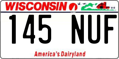 WI license plate 145NUF