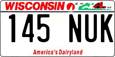 WI license plate 145NUK