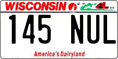 WI license plate 145NUL