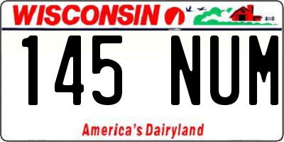 WI license plate 145NUM