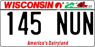 WI license plate 145NUN