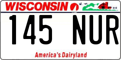 WI license plate 145NUR