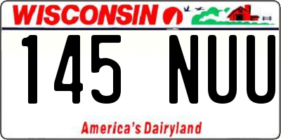 WI license plate 145NUU
