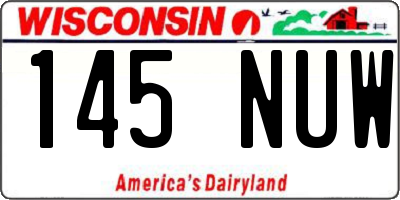 WI license plate 145NUW
