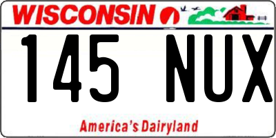 WI license plate 145NUX