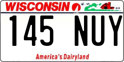 WI license plate 145NUY