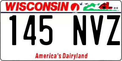 WI license plate 145NVZ