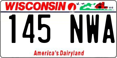 WI license plate 145NWA