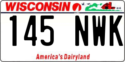 WI license plate 145NWK