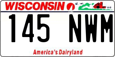 WI license plate 145NWM