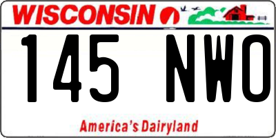 WI license plate 145NWO