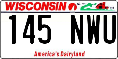 WI license plate 145NWU