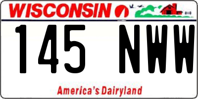 WI license plate 145NWW