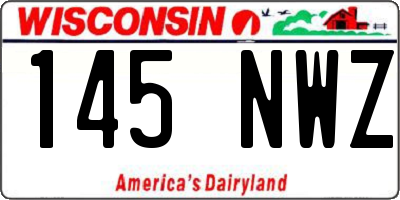 WI license plate 145NWZ