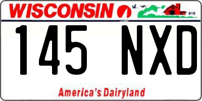 WI license plate 145NXD