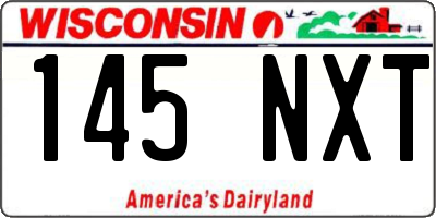 WI license plate 145NXT