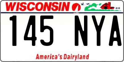WI license plate 145NYA