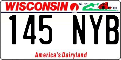 WI license plate 145NYB