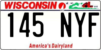 WI license plate 145NYF