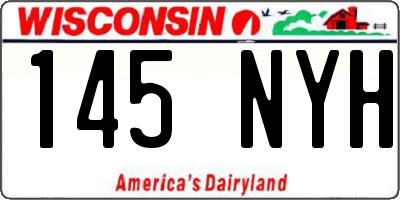 WI license plate 145NYH