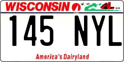 WI license plate 145NYL