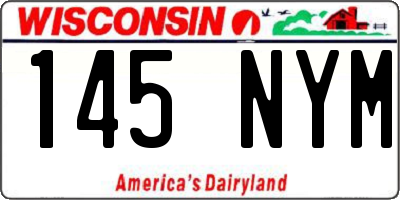 WI license plate 145NYM