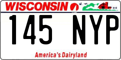WI license plate 145NYP