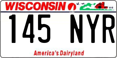 WI license plate 145NYR