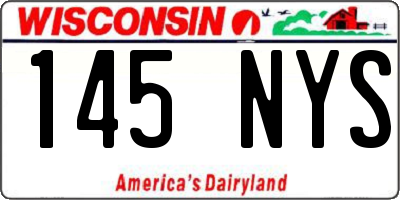 WI license plate 145NYS