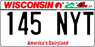 WI license plate 145NYT