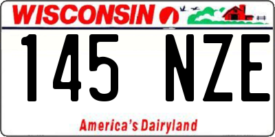 WI license plate 145NZE
