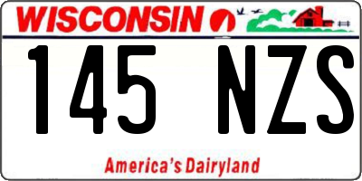 WI license plate 145NZS