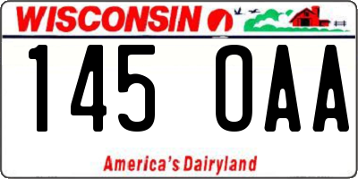 WI license plate 145OAA