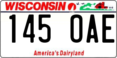 WI license plate 145OAE