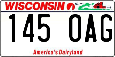 WI license plate 145OAG