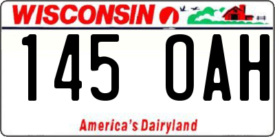 WI license plate 145OAH