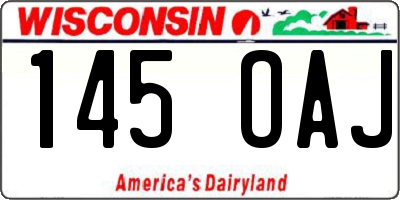 WI license plate 145OAJ