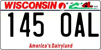 WI license plate 145OAL
