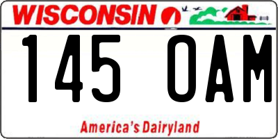 WI license plate 145OAM