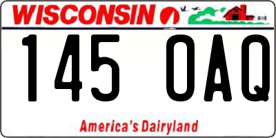 WI license plate 145OAQ