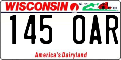 WI license plate 145OAR