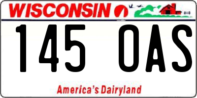 WI license plate 145OAS