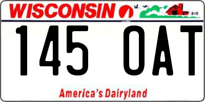 WI license plate 145OAT