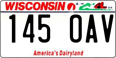 WI license plate 145OAV