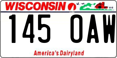 WI license plate 145OAW