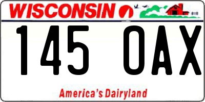 WI license plate 145OAX