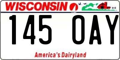 WI license plate 145OAY